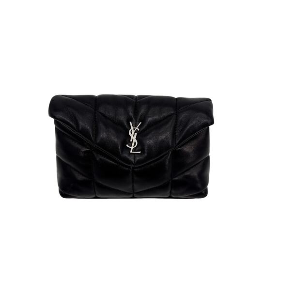 SAINT LAURENT Loulou Mini in Lambskin Puffer Pouch Clutch - Picture 1 of 14